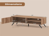 Oak Mid-Century Modern TV Stand for 55-Inch TVs, 210 lbs Capacity Entertainment Center with Storage 43790343