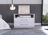 Brookeline 2-Drawer 1-Shelf Rectangle Nightstand White B06280585