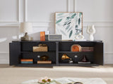 Sideboard Storage Cabinet TV Stand with wave pattern Buffet Cabinet Wooden Vertical Striped Cabinet W1162P295361