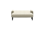 Ivory Corduroy Loveseat, Convertible Lounge Chair and Bed W570P195339