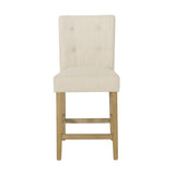 Contemporary Fabric Button Tufted 26 Inch Counter Stools, Set of 2, Beige 71254.00BGE