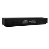 ON-TREND Luxurious TV Stand with Fluted Glass Doors, Elegant and Functional Media Console for TVs Up WF311903AAB