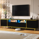 U-Can 70.9'' Modern TV Stand for TVs up to 80 Inches, Entertainment Center with 2 Shelves and LED N724P284377B