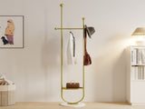 Clothing Rack, Golden Metal Freestanding Heavy Duty Clothes Rack with Marble Base, Multipurpose 04121908