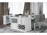 Set of 2 Fabric Counter Height Chair in Antique White and Light Gray B016P156453