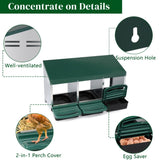 3 Compartment Roll Out Nesting Box with Plastic Basket, Egg Nest Box Laying Box Hens 70615802