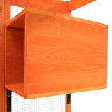 Wooden Cat Enclosure with 6 Jumping Platforms, 2 Cat Condos, Cat Bridge and Scratching Board, Orange W2181P198547