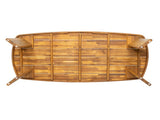 71" Outdoor Acacia Wood Dining Table, Teak Finish, Rounded End Rectangular Patio Wooden Table for N762P506193D