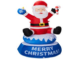 4.8FT Rotating Sitting Santa Inflatable, 4 LED Lights, 210D Polyester Christmas Decor, US Plug 93001971