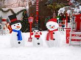 Lighted Snowman Christmas Yard Decorations, Set of 3 Pre-lit 2D Snowman Family with 80 LED White 79858005