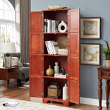 72.4" Tall Storage Cabinet Tall Storage Cabinet with 8 Doors and 4 Shelves ,Bookshelf Living Room, W2275P269079
