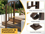 Handrails for Outdoor Steps, Iron Handrail Fits 1 Step, Transitional Handrail with Installation Kit, 32811396