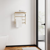Heated Towel Rack with Top Shelf, 3-Bar Towel Wall MountedWarmer for Bathroom with Intelligent Touch T3177P305029