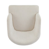 Modern Accent Chair with Round Back & Wooden Legs - Mid-Century Inspired Lounge Chair for Living N767P266888E
