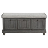 1pc Durable Storage Bench Dark Gray Finish Foam Cushioned Seat Upholstery Flip-Top Seat Solid Wood B011P170010