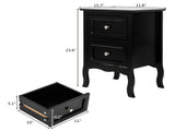 Country Style Two-Tier Night Table Large Size Black 63547397