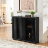 Mid Century Modern Fluted Hollowed Out Sideboard Cabinet with 2 Outlet Holes, Buffet Cabinet with W1801P288511