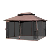 ZNTS 13x10 Outdoor Patio Gazebo Canopy Tent With Ventilated Double Roof And Mosquito Net 16087130