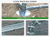 5.4*2.7*2m/18.7x8.8x6.5 ft Silver Spire Assembled 180g PE Rain Cloth Metal Chicken/Rabbit Cage 41569190