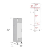 Cluster 63" Tall Wardrove One-Door Cabinet with Mirror, Three Shelves, Casters and Hanging Rod, B070P210732