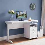 ZNTS Simple White Desk, Laptop Desk with I-Shaped Sturdy Legs B107130817