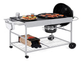Outdoor Grill Cart for 18-22 Inch Kettle Grills, Metal BBQ Stand with Lid Holder & Storage Rack 76162891