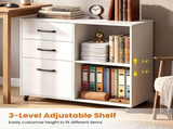 Mobile UnderDesk File Cabinet, Engineered Wood Rolling 3Drawer Office Storage Cabinet with 87393830