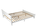 Queen Single Bunk Painted Melamine Veneer & Pine MDF Frame Vertical Striped Decorative 20571204
