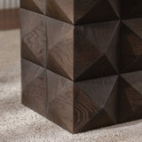 23.62"Height Three-dimensional Embossed Pattern Design Retro Side Table Retro Wooden Nightstand W757P250946