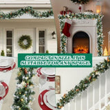 2 Pack 9FT Pre-lit Snow Flocked Christmas Garland, Lighted Artificial Xmas Garland with 200 Warm 83757573