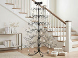 6ft Black PVC Metal Artificial Christmas Tree with Bow Topper, No Extra Ornaments, Daily Decor Tree 72992353