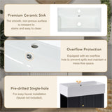 21.6 inch Modern Floating Bathroom Vanity with Ceramic Basin - Perfect for Small Bathrooms, N729P170390B