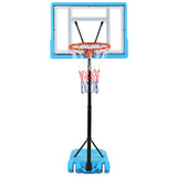 PVC Transparent Board Basket Frame Adjustable 115-135cm Poolside Basketball Hoop Blue 06950291