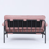 The 53-inch pink sofa offers a spacious layout in the small apartment, easily handling various W3371P309474