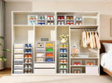 Shoe Storage Box, 8 Pack Clear Plastic Stackable Shoe Organizer with Magnetic Door 08870739