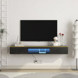 Floating TV Stand Wall Mounted with 16 Color LEDs,69" Modern TV Stand, Floating TV Cabinet W1321P237658