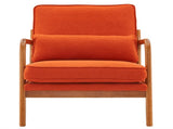 Oak Armrest Oak Upholstered Single Lounge Chair Indoor Lounge Chair Burnt Orange 03093913