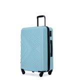 3 Piece Luggage Sets ABS Lightweight Suitcase with Two Hooks, Spinner Wheels, TSA Lock, 62300134