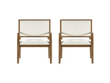 Indoor Upholstered Arm Dining Chairs With Rubber Wood,WalnutBeige N768P489281W