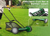16 Inch Push Lawn Mower with Grass Catcher Bag-Green 52314840
