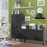 The metal food storage cabinet, 61 inches high, is equipped with adjustable shelves and is suitable T3421P312420