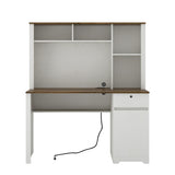 Computer Desk with Hutch & Bookshelf,Wood Executive Desk Teens Student Desk Writing Laptop Home W1321P205015