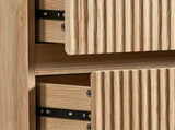 Handleless Grille-Finished 3-Drawer Bedside Table P2 Particleboard MDF & Melamine Veneer 33514426