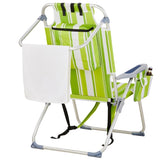 63*70*99cm Heightened Oxford Cloth Silver White Aluminum Tube Bearing 100kg Beach Chair Green 51900135