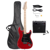 ZNTS ST Stylish Electric Guitar with Black Pickguard Red 07478467