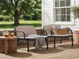 Luna Outdoor PP Club Chair, Black Frame with Beige Cushion, Set of 2 N775P272730B