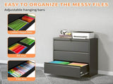 3 Drawer Lateral File Cabinet, 35.4 Inch Wide Metal Filing Cabinet, Locking Heavy Duty File Cabinet 10304319