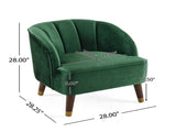 Upholstered Barrel Accent Chair With Wooden Legs N768P175907E