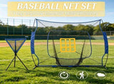 Blue Portable Baseball Practice Net Set with 7.5x7ft Catcher Net Ball Caddy Batting Tee - Hitting 51140326