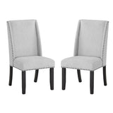 Hirima Modern Elegance Dining Chairs Set of 2 - Light Gray Upholstery with Matte Black Nailhead Trim T2574P248596